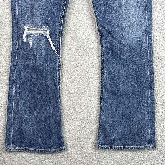 Citizens of Humanity Demy Flare Jeans Distressed Raw Hem Blue Sz 24 - Picture 3 of 13